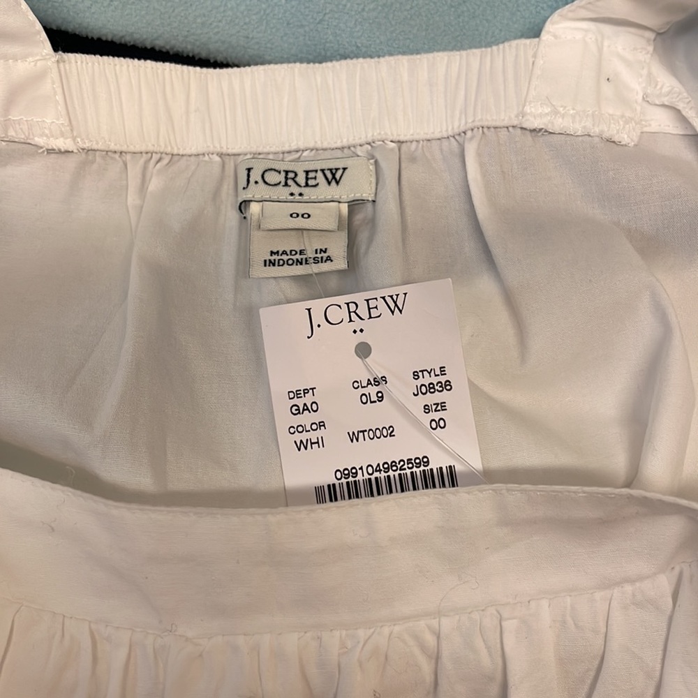 J. Crew White Square Neck Pompom Top - Picture 5 of 6